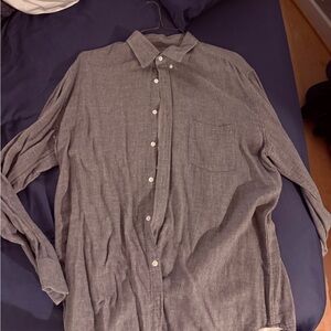 Stylish Men's Charcoal Button-Down Shirt